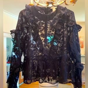H&M sheer black blouse